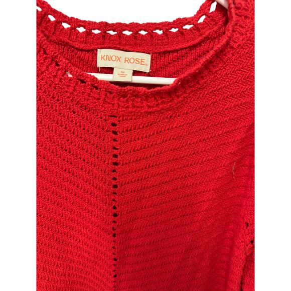 ❤️ Knox Rose Red Open Knit Sweater – Women’s M Boho Cottagecore Fall - Picture 2 of 3
